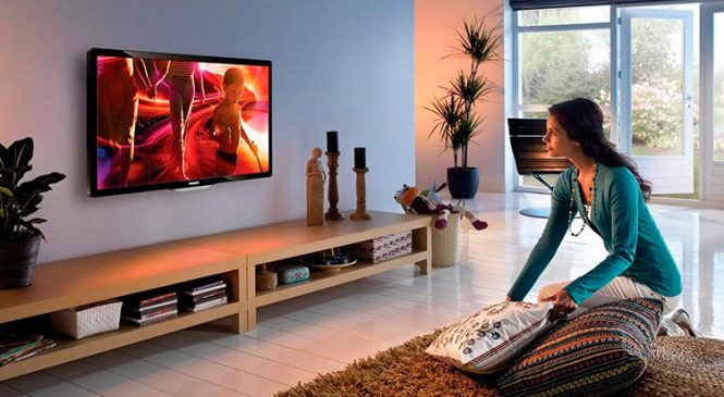 tv in the house on the wall