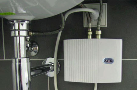 water heater under the sink