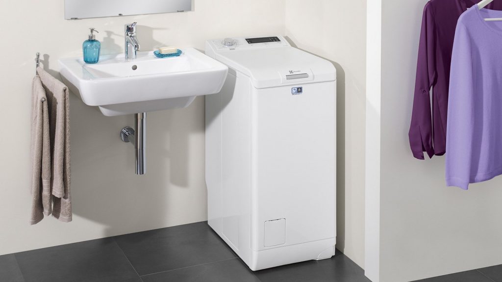 washing machine in the bathroom