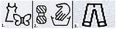 icons on the washing machine